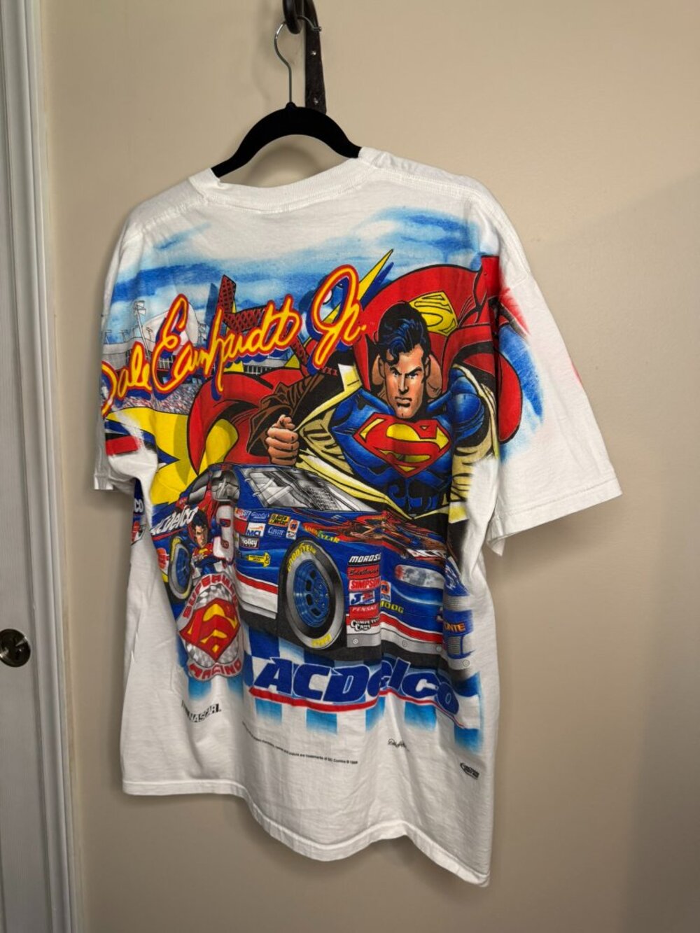 RARE Vintage Dale Earnhardt Jr. Superman Racing #3 Men's Size Large T-Shirt - Picture 2 of 8